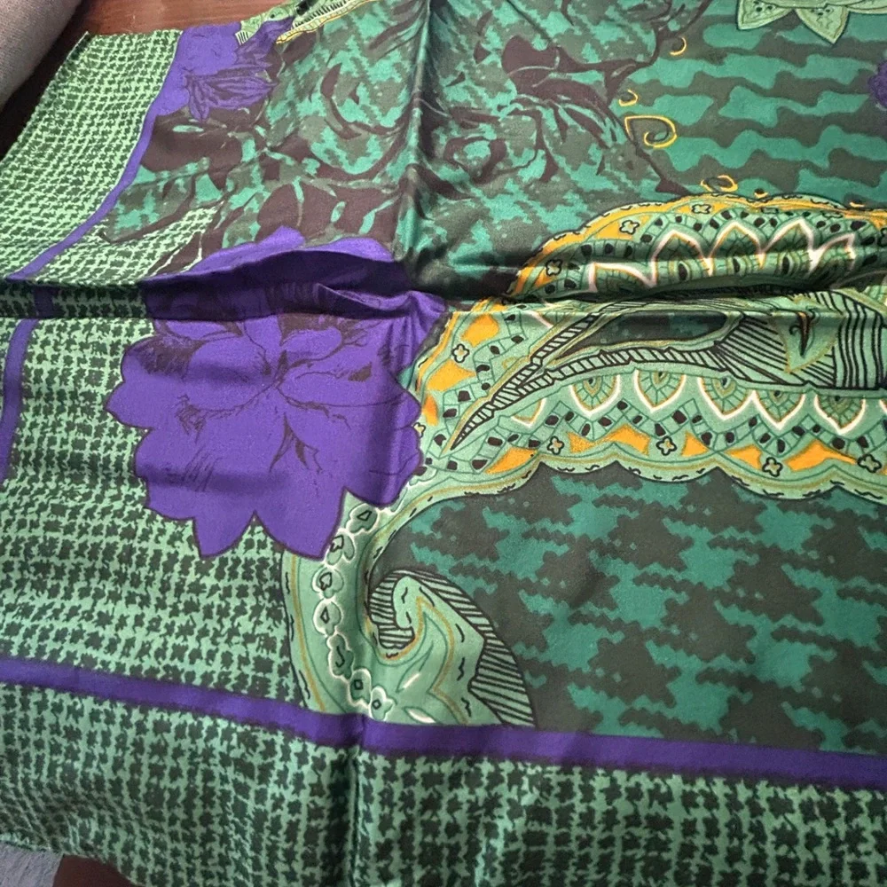 Dior Green and Purple Scarf
